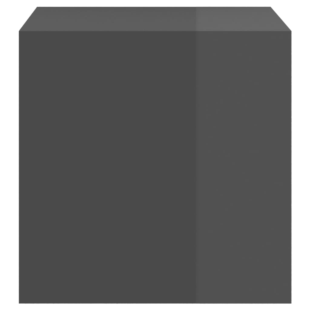 vidaXL Półka ścienna, wysoki połysk, szara, 37x37x37 cm, płyta wiórowa