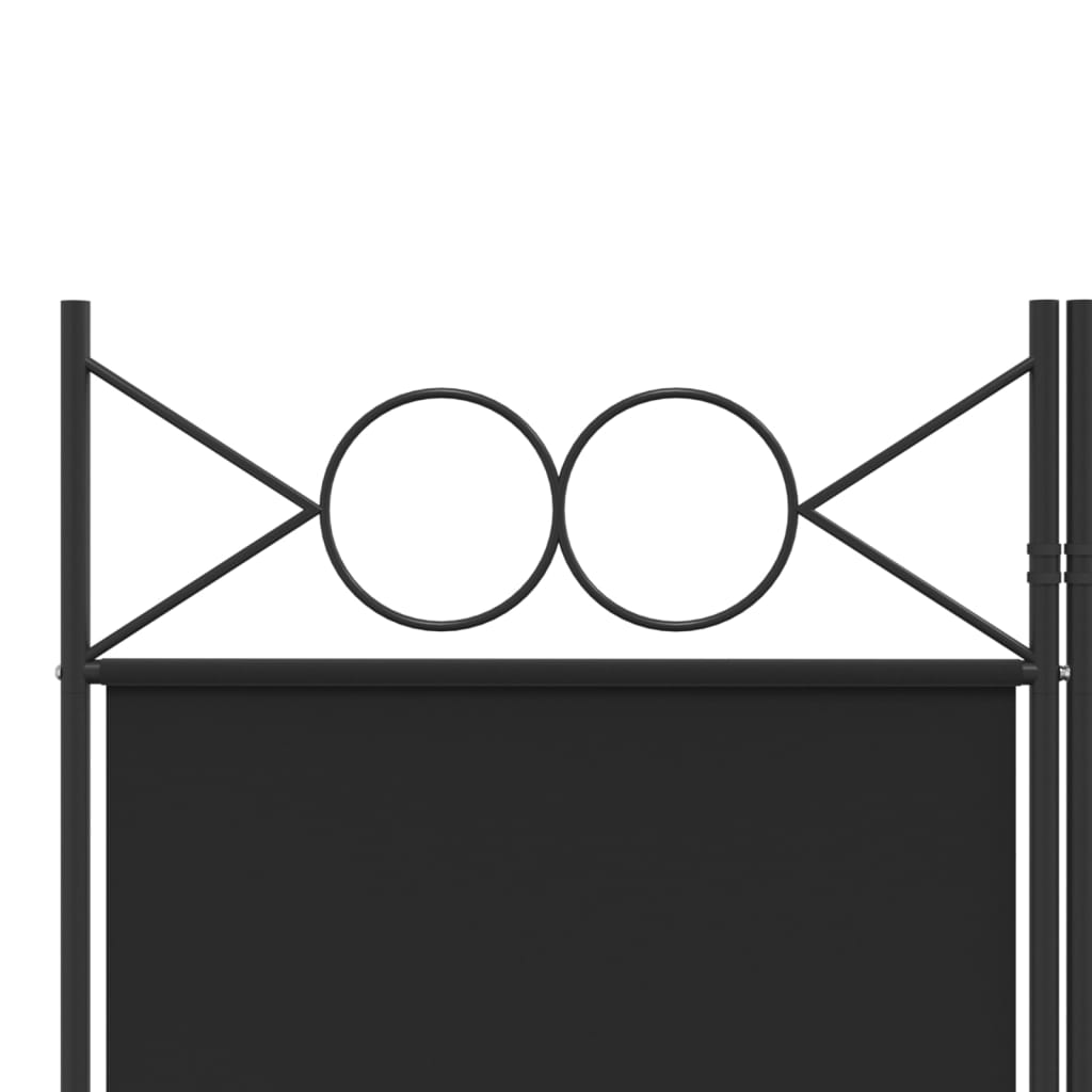 vidaXL Parawan 3-panelowy, czarny, 120x200 cm, tkanina