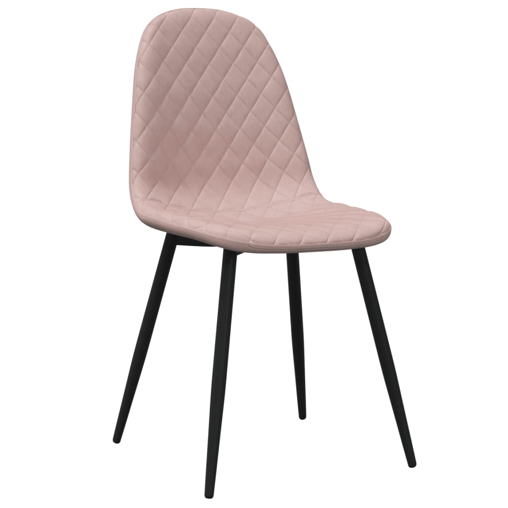 vidaXL Krzesła stołowe, 2 szt., różowe, obite aksamitem