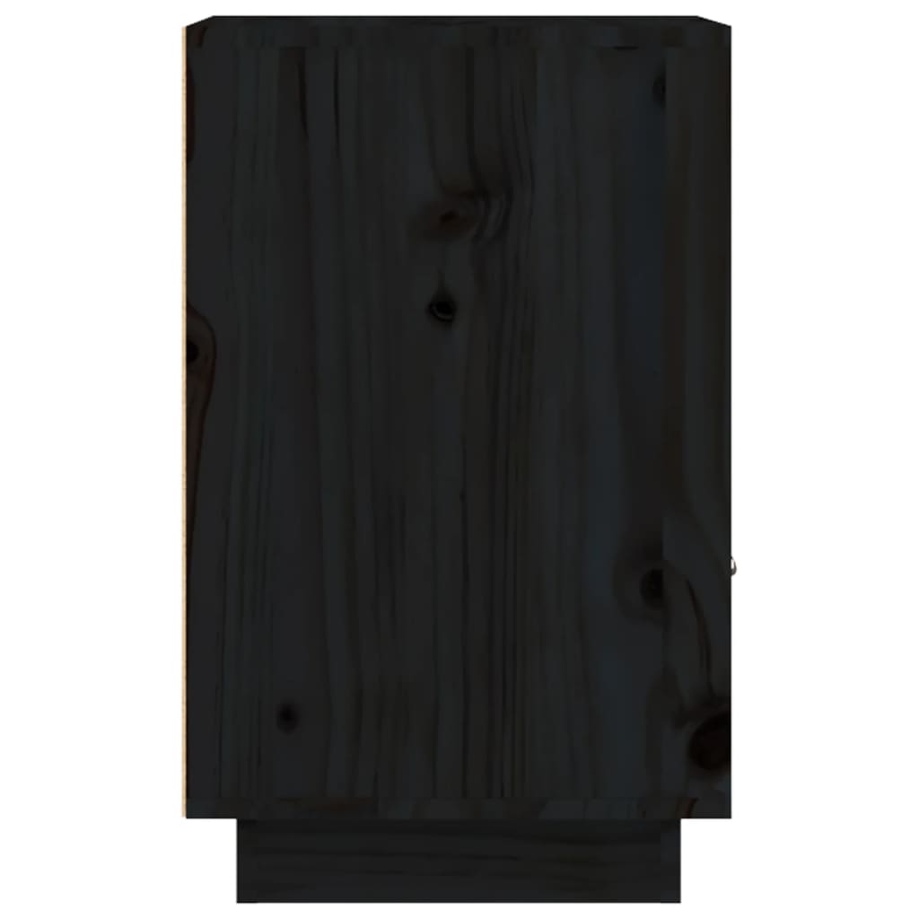 vidaXL Szafka nocna, czarna, 40x34x55 cm, lite drewno sosnowe