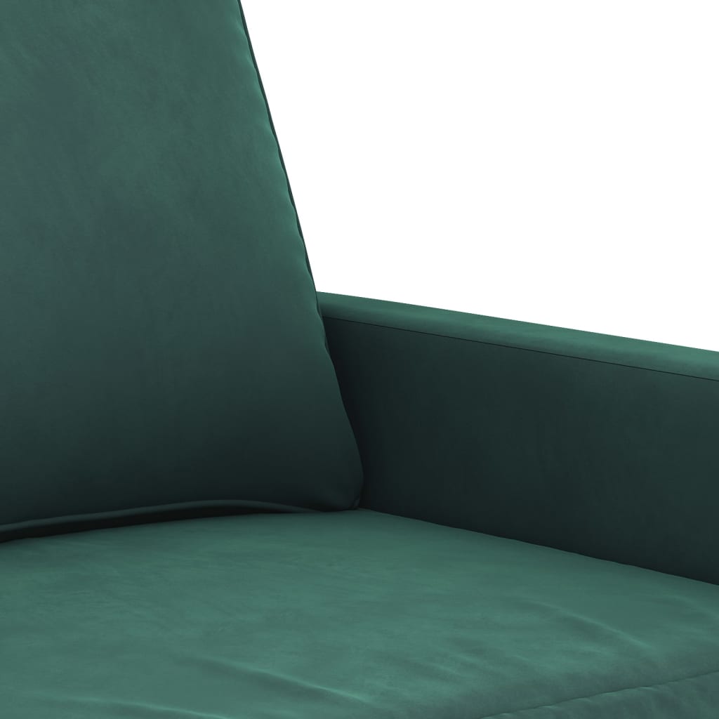 vidaXL Sofa 3-osobowa, ciemnozielony, 180 cm, obita aksamitem