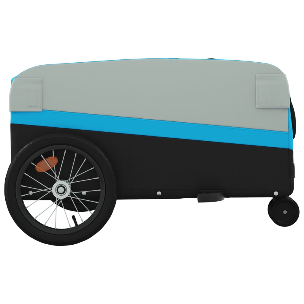 vidaXL Przyczepka rowerowa, czarno-niebieska, 45 kg, żelazo
