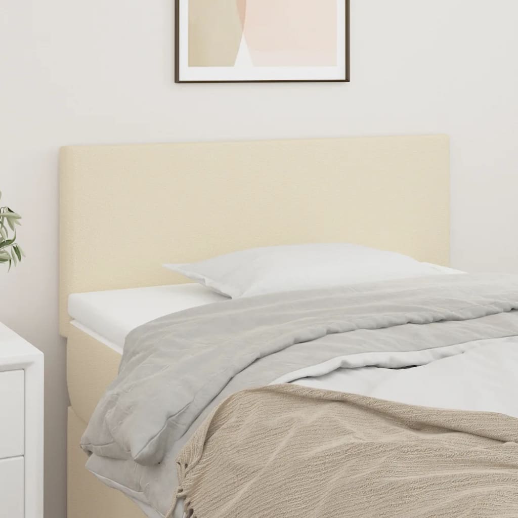 vidaXL Zagłówek do łóżka, kremowy, 100x5x78/88 cm, sztuczna skóra