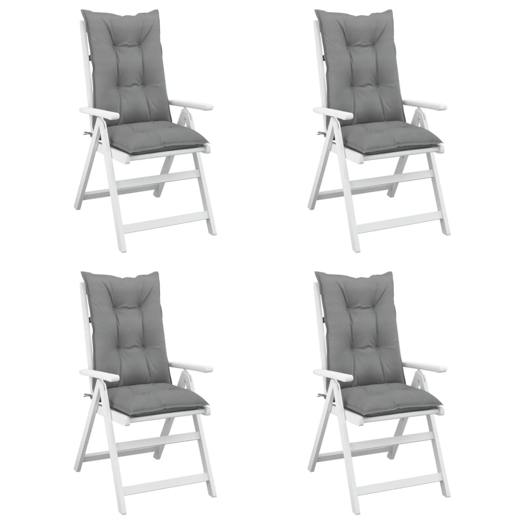 vidaXL Poduszki na krzesła ogrodowe, 4 szt., szare, 120x50x7 cm