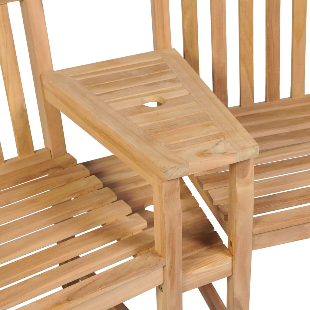 vidaXL Krzesła ogrodowe z miejscem na parasol, 2 szt., drewno tekowe