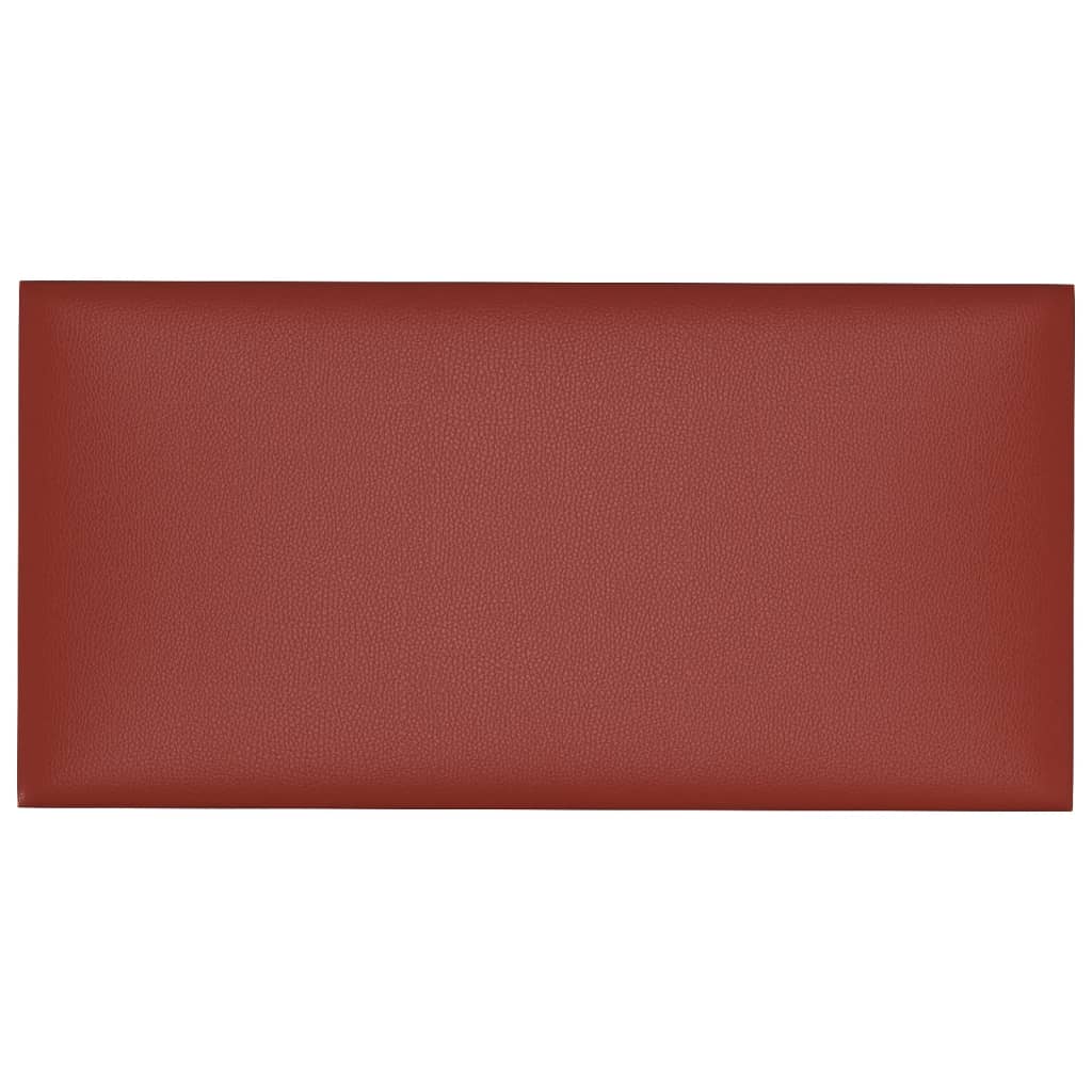 vidaXL Panele ścienne, 12 szt., kolor wina, 30x15 cm, sztuczna skóra
