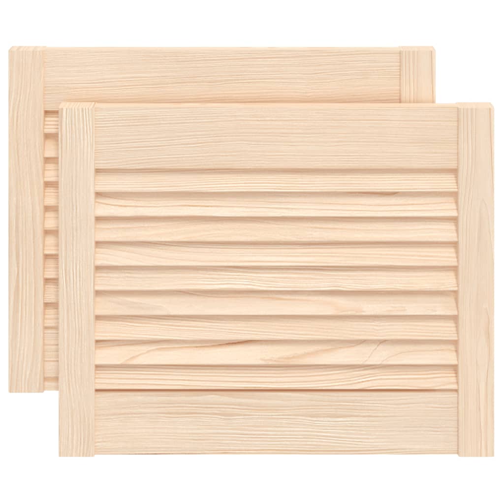 vidaXL Drzwi żaluzjowe, 2 szt., lite drewno sosnowe, 39,5 x 49,4 cm