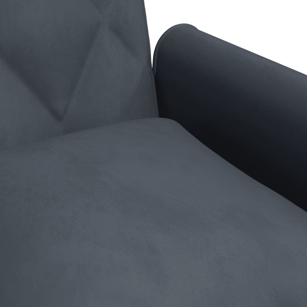vidaXL Rozkładana kanapa z podłokietnikami, ciemnoszara, aksamitna