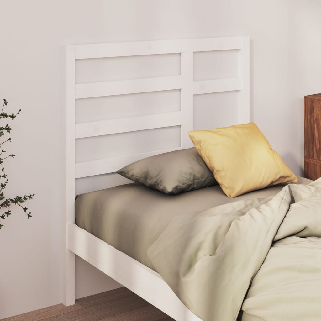 vidaXL Wezgłowie łóżka, białe, 106x4x104 cm, lite drewno sosnowe