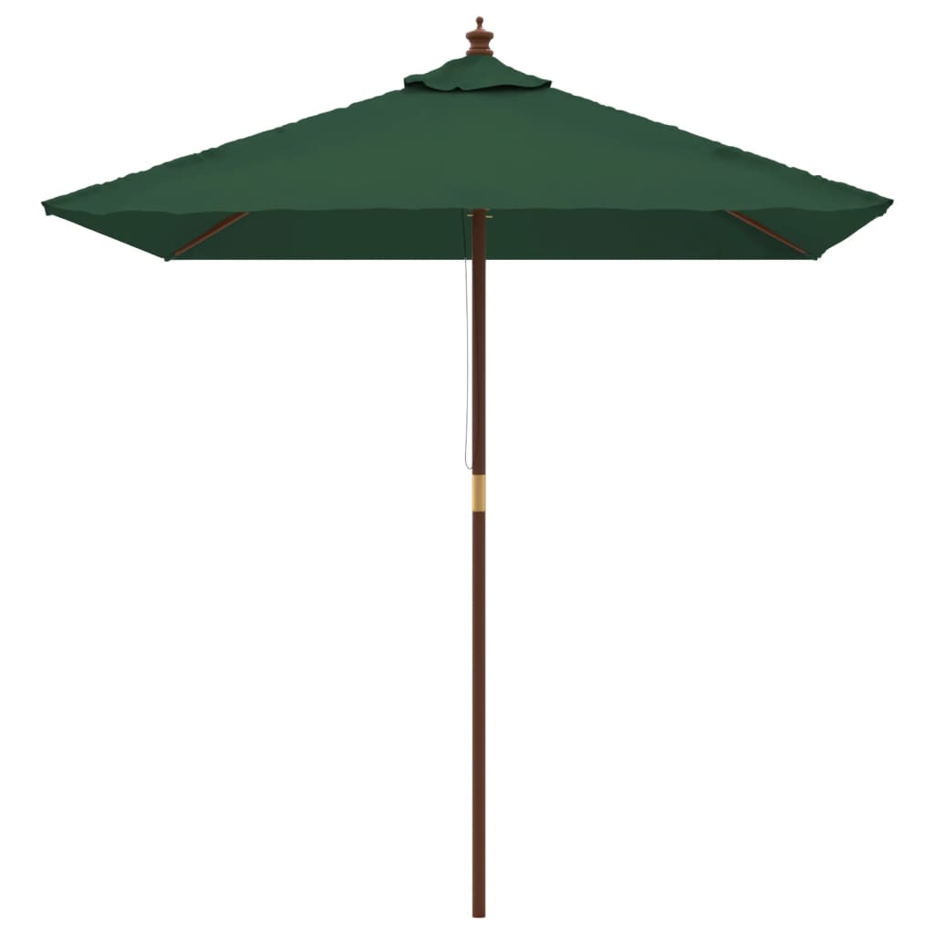 vidaXL Parasol ogrodowy na drewnianym słupku, zielony, 198x198x231 cm