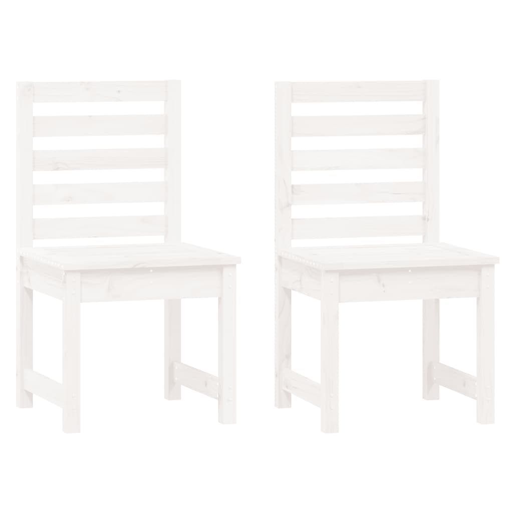 vidaXL Krzesła ogrodowe, 2 szt., białe, 50x48x91,5 cm, drewno sosnowe