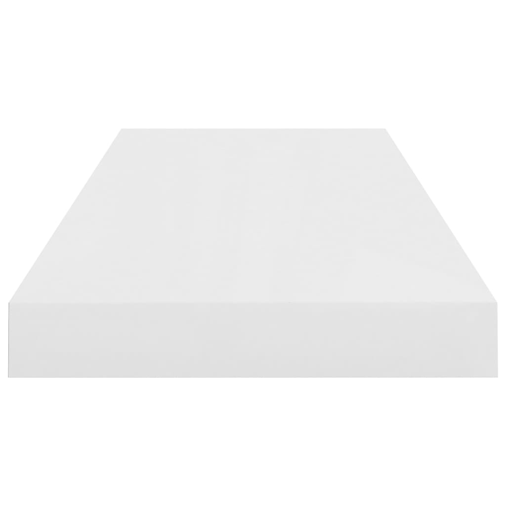 vidaXL Półki ścienne 2 szt., wysoki połysk, białe, 60x23,5x3,8 cm, MDF