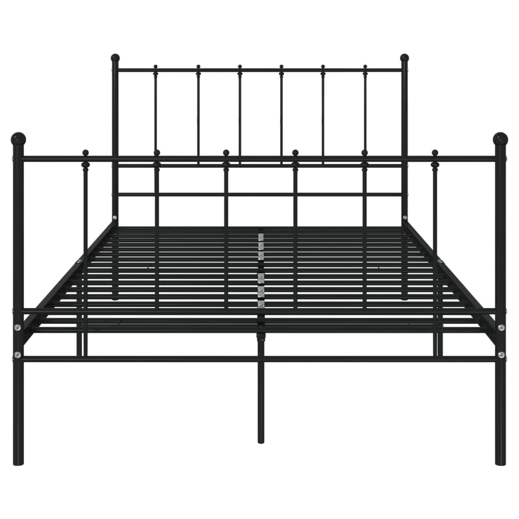 vidaXL Rama łóżka, czarna, metalowa, 120 x 200 cm
