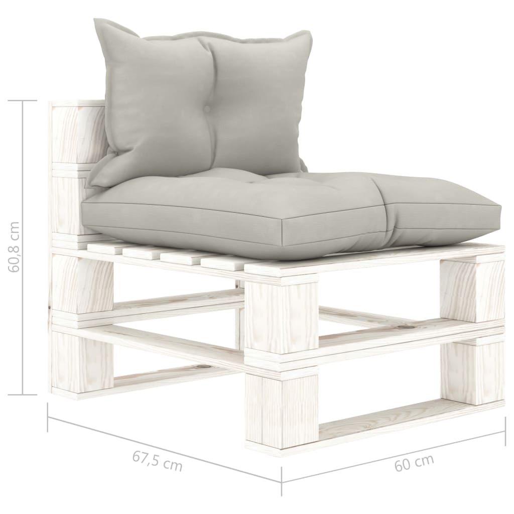 vidaXL Ogrodowa sofa 3-osobowa z palet, z poduszkami taupe, drewniana