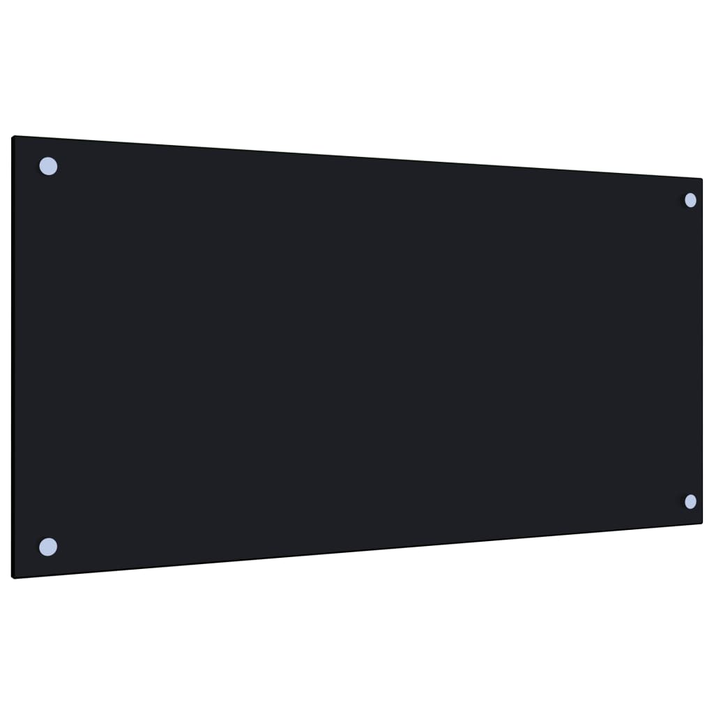 vidaXL Panel ochronny do kuchni, czarny, 80x40 cm, szkło hartowane