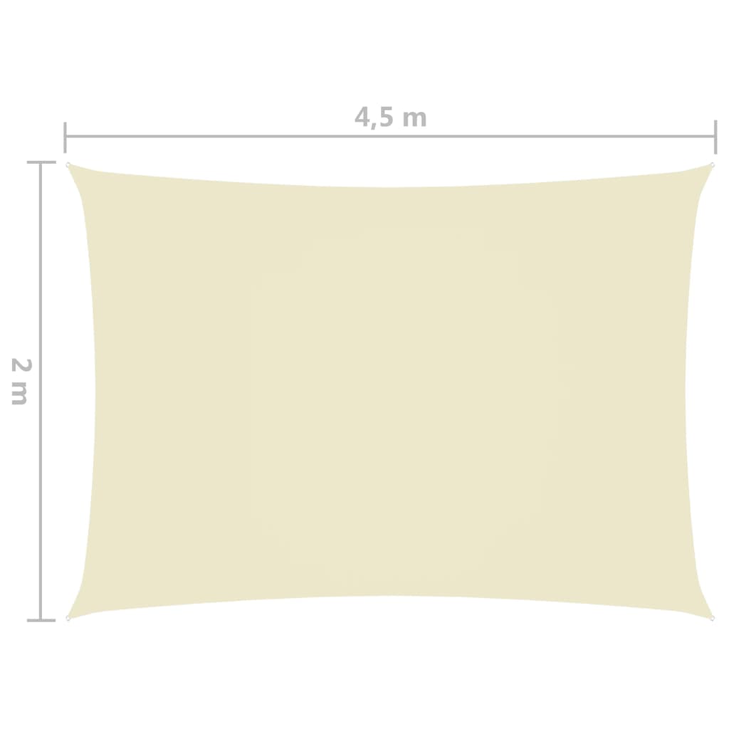 vidaXL Prostokątny żagiel ogrodowy, tkanina Oxford, 2x4,5 m, kremowy