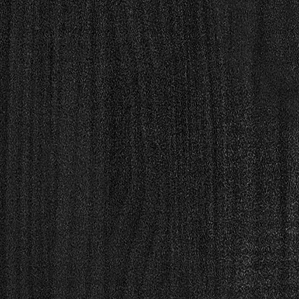 vidaXL Donica ogrodowa, czarna, 200x50x50 cm, lite drewno sosnowe