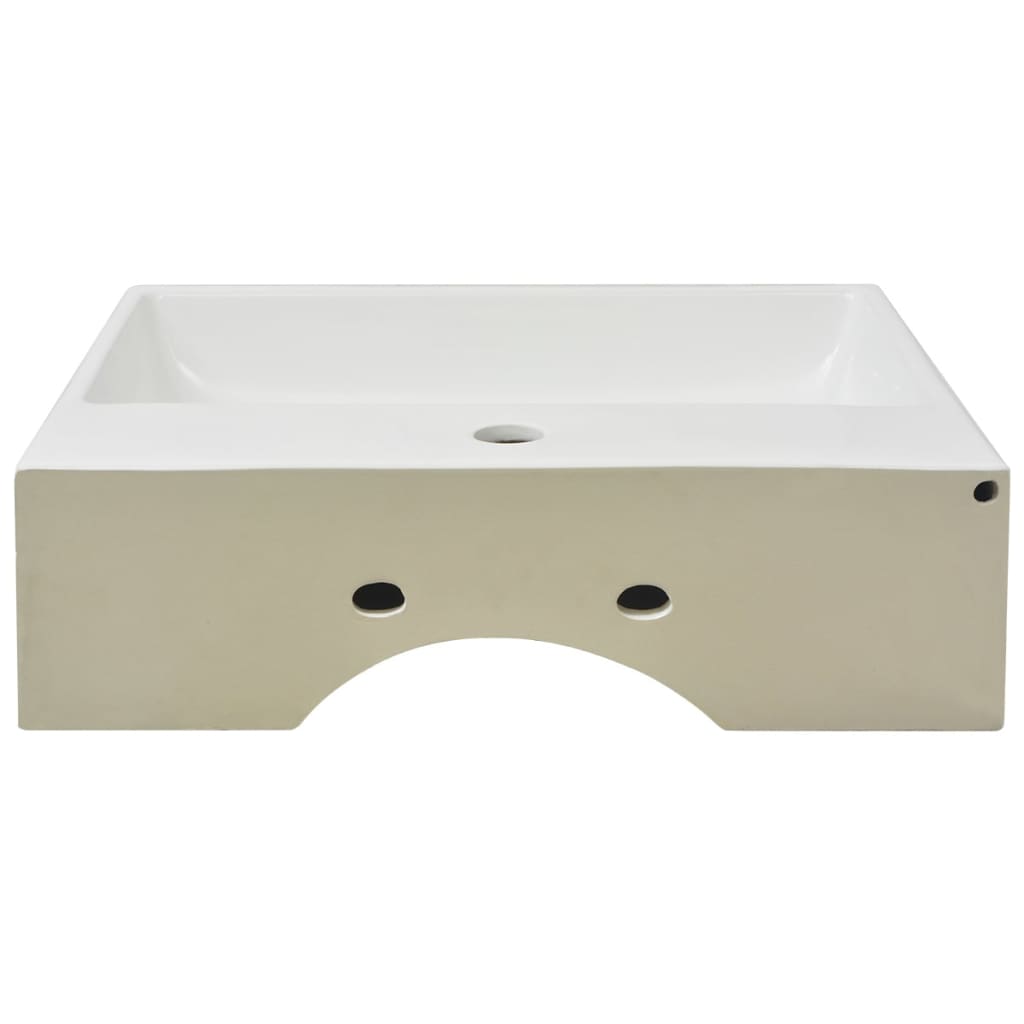 vidaXL Umywalka ceramiczna z otworem na baterię 51,5x38,5x15 cm, biała