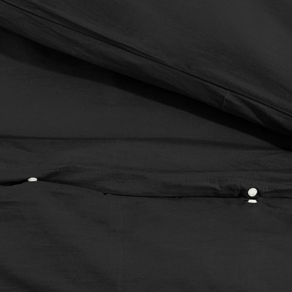 vidaXL Zestaw pościeli, czarny, 220x240 cm, lekka mikrofibra
