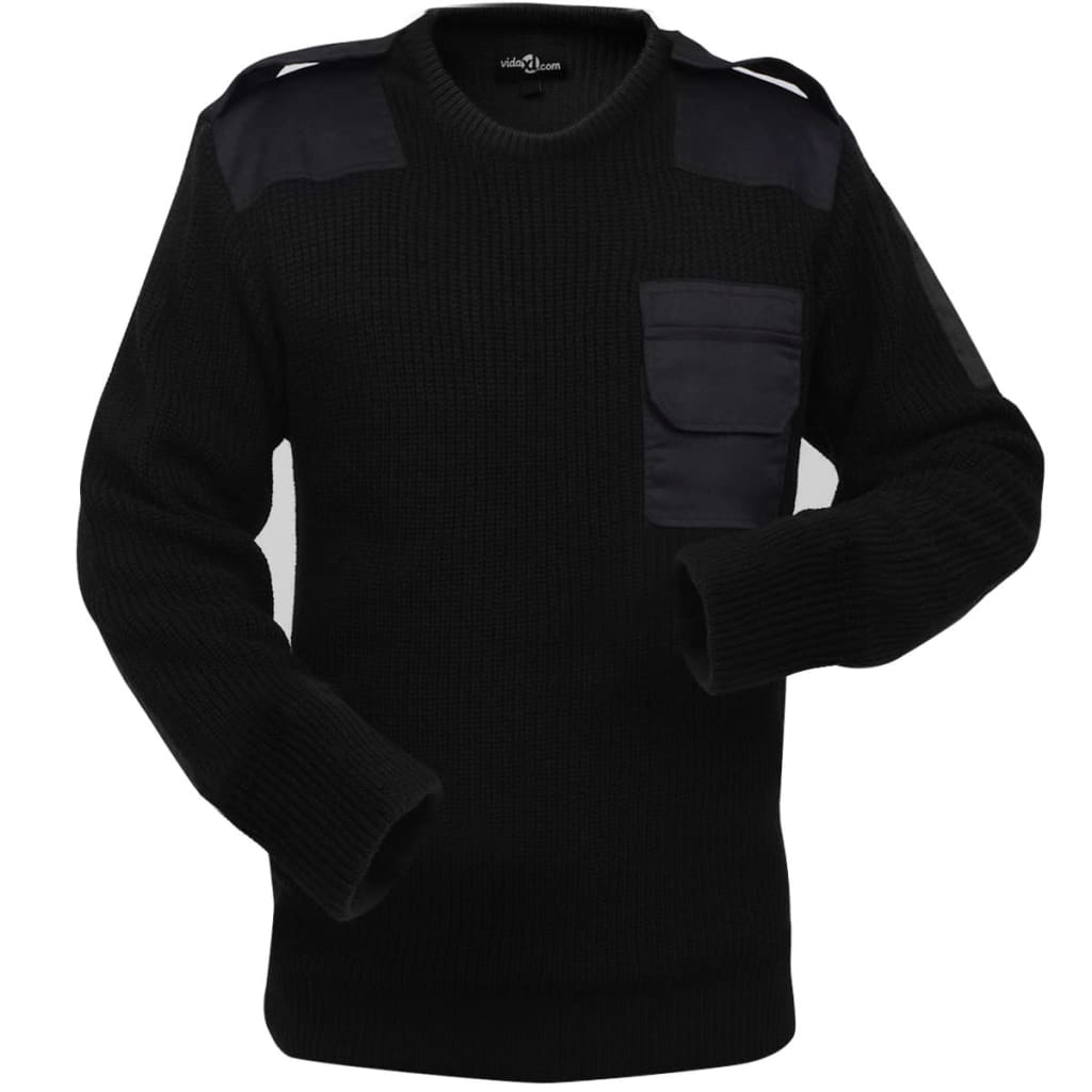 vidaXL Męski sweter roboczy, czarny, rozmiar M