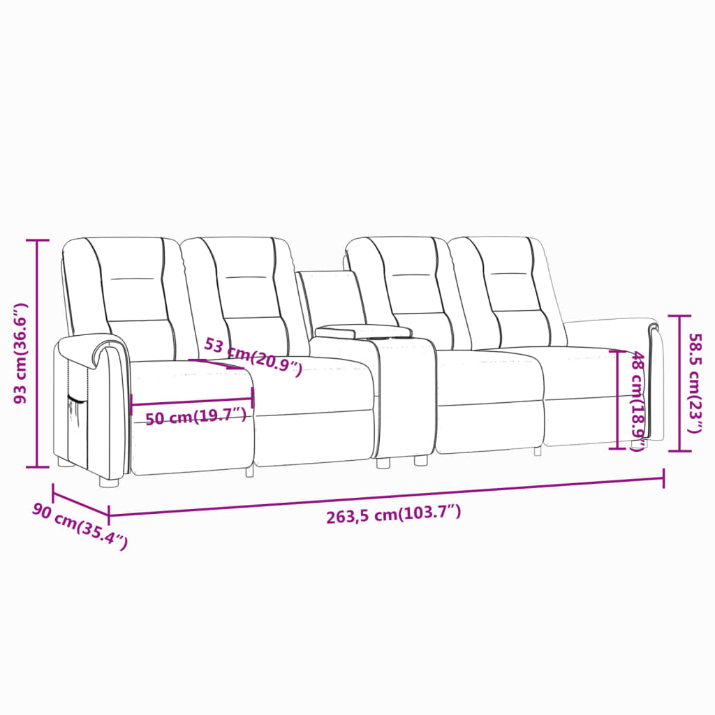 vidaXL Rozkładany fotel masujący z uchwytem, 4-os., kremowy