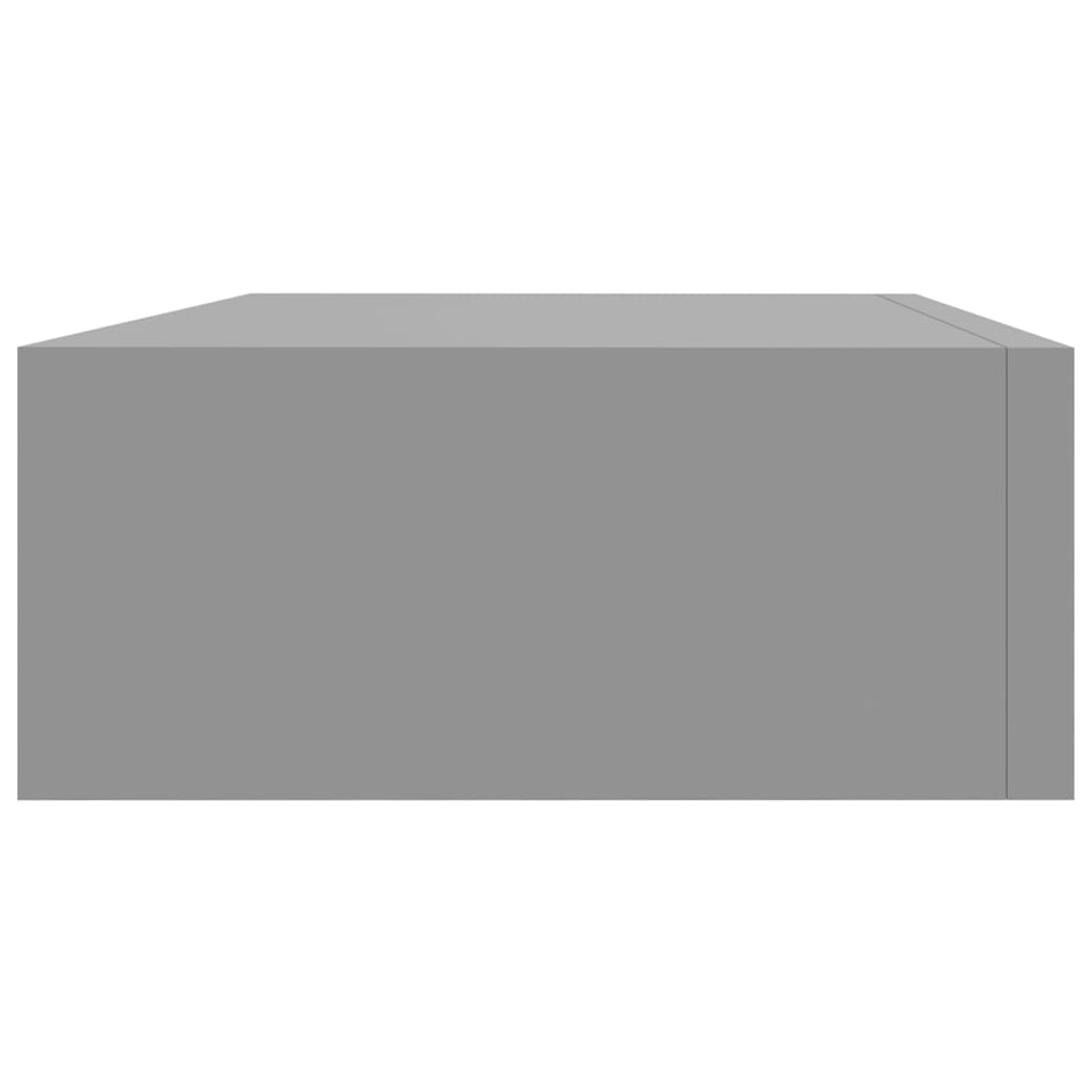 vidaXL Półka ścienna z szufladą, szara, 40 x 23,5 x 10 cm, MDF