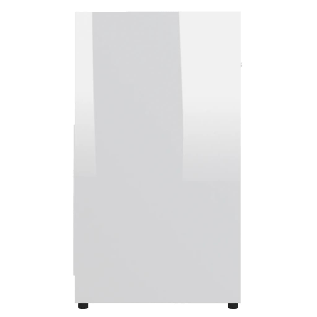 vidaXL Szafka łazienkowa, połysk, biała, 60x33x61 cm