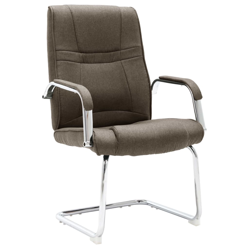 vidaXL Krzesło biurowe, wspornikowe, taupe, tkanina