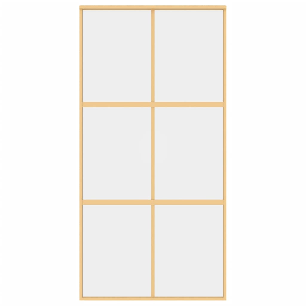 vidaXL Drzwi przesuwne, złote, 102,5x205 cm, przezroczyste szkło ESG