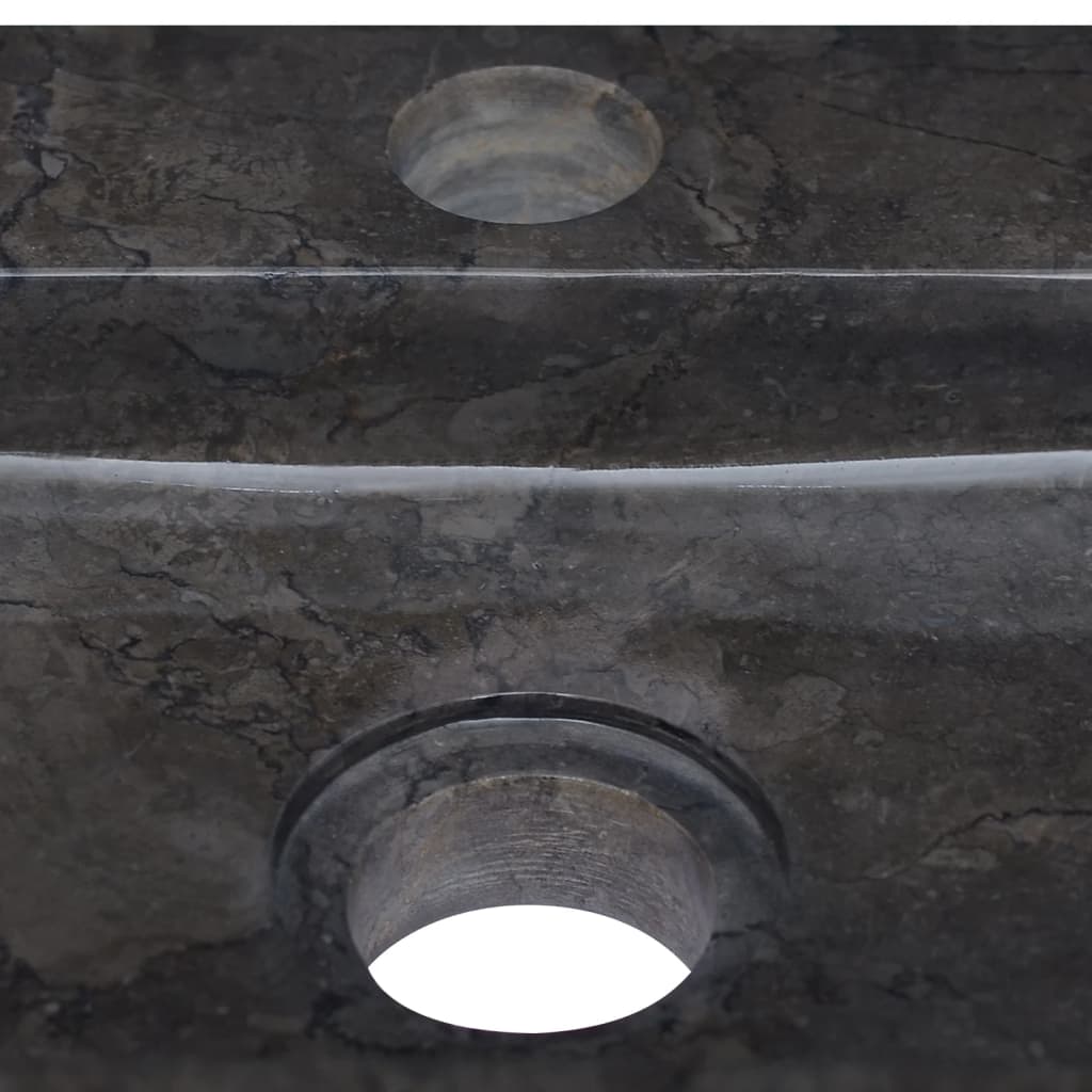 vidaXL Umywalka do montażu na ścianie, czarna, 38x24x6,5 cm, marmur