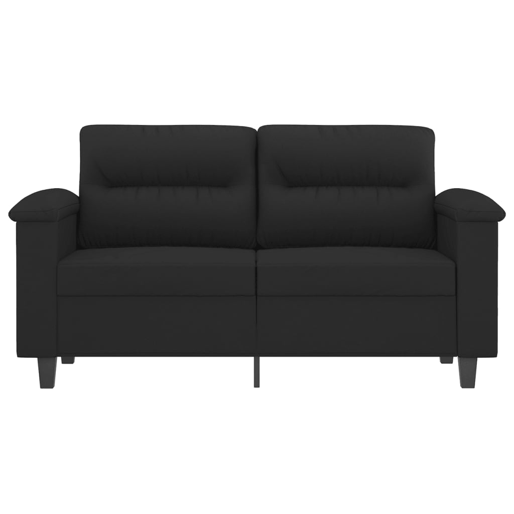 vidaXL Sofa 2-osobowa, czarna, 120 cm, tapicerowana mikrofibrą
