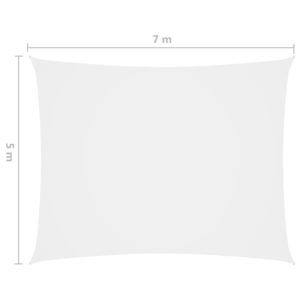 vidaXL Prostokątny żagiel ogrodowy, tkanina Oxford, 5x7 m, biały
