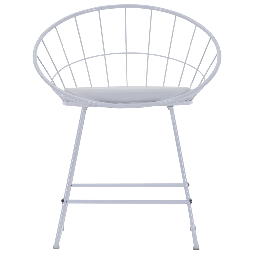 vidaXL Krzesła z siedziskami ze sztucznej skóry, 2 szt., białe, stal
