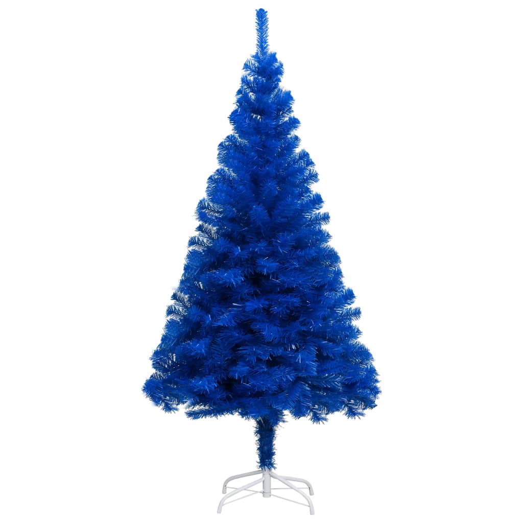 vidaXL Sztuczna choinka z lampkami i stojakiem, niebieska, 240 cm, PVC