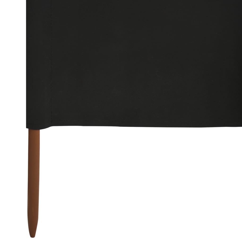 vidaXL Parawan 3-skrzydłowy z tkaniny, 400x160 cm, czarny