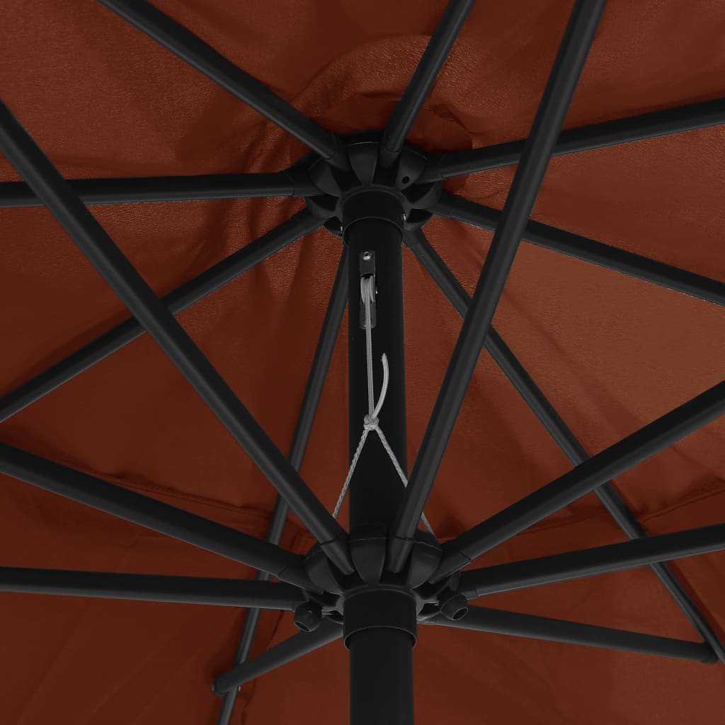 vidaXL Parasol ogrodowy na metalowym słupku, 400 cm, terakota