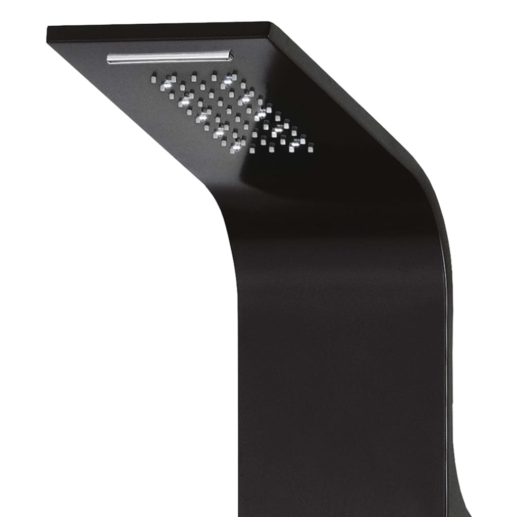 vidaXL Panel prysznicowy, aluminiowy, czarny, 20x44x130 cm