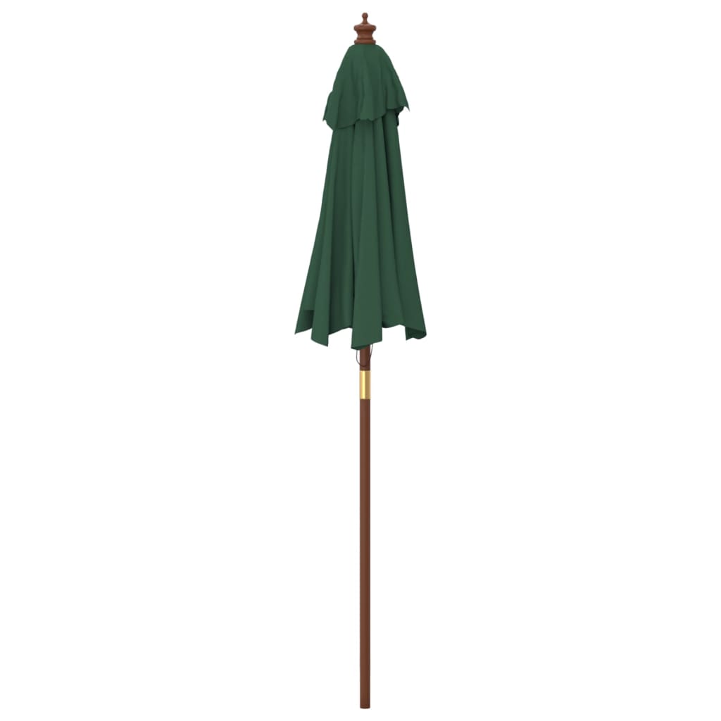 vidaXL Parasol ogrodowy na drewnianym słupku, zielony, 196x231 cm