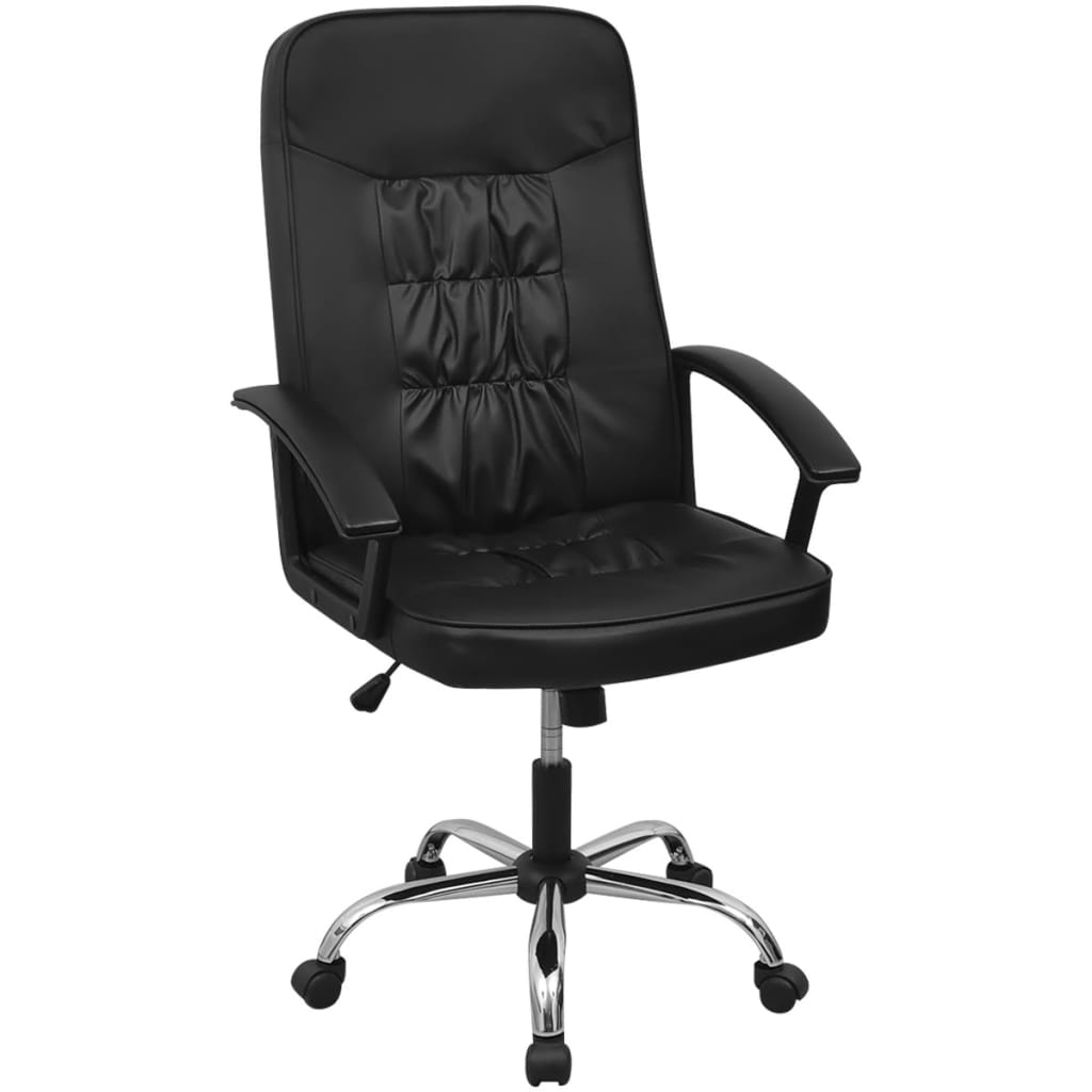 vidalXL Krzesło biurowe Sztuczna skóra 67x70 cm Czarne