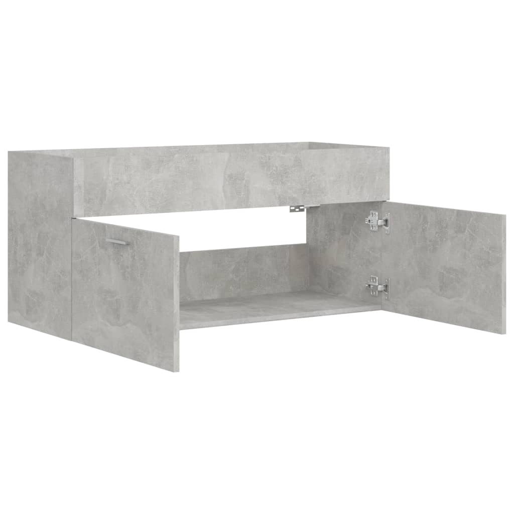 vidaXL Szafka pod umywalkę, szarość betonu, 100x38,5x46 cm, płyta