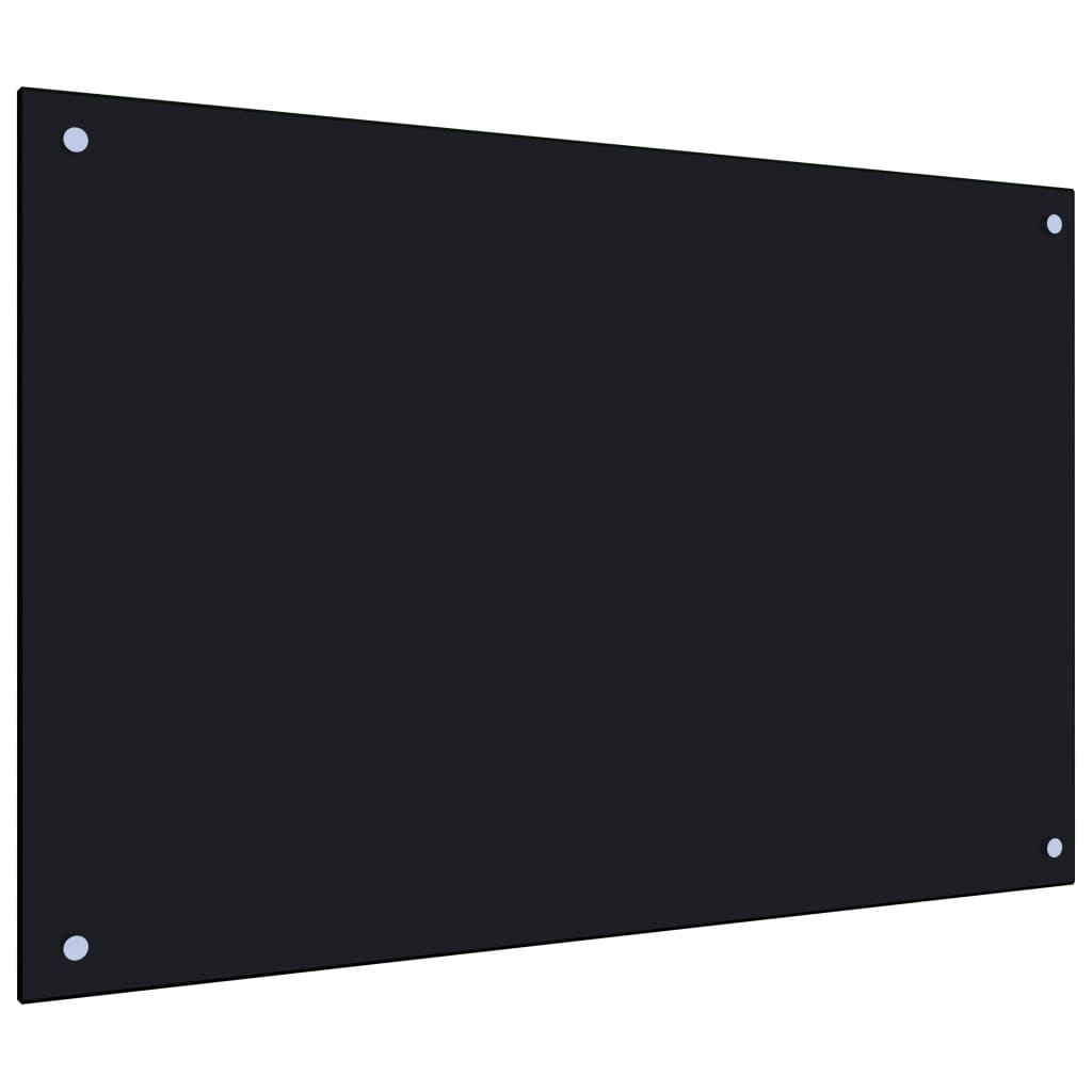 vidaXL Panel ochronny do kuchni, czarny, 90x60 cm, szkło hartowane