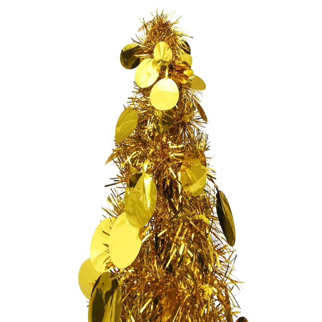 vidaXL Składana, sztuczna choinka, złota, 150 cm, PET