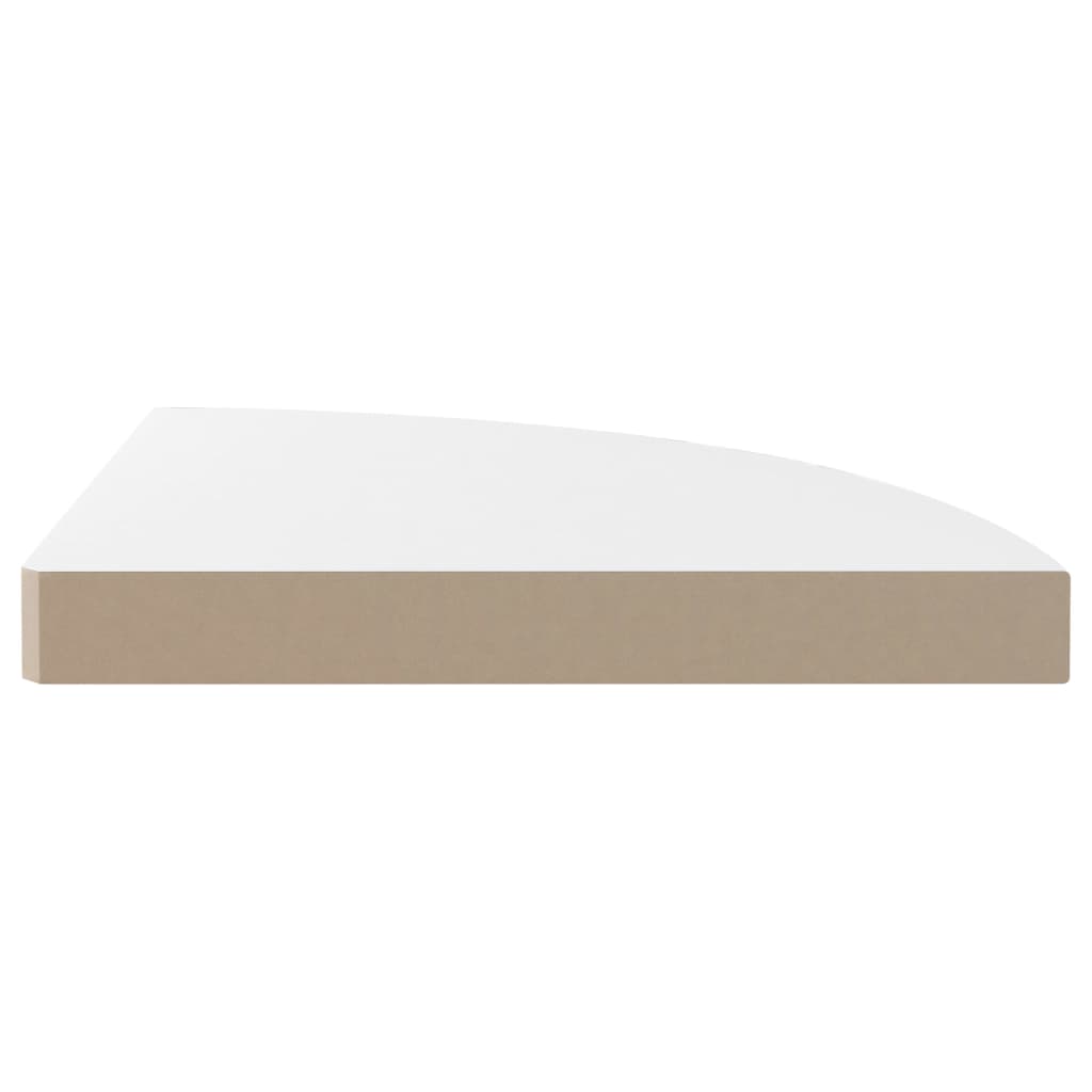 vidaXL Narożna półka ścienna, wysoki połysk, biała, 35x35x3,8 cm, MDF