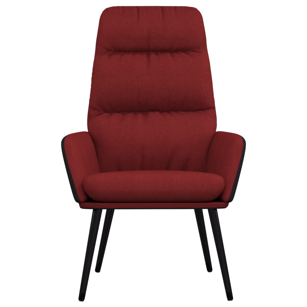 vidaXL Krzesło wypoczynkowe, winna czerwień, obite tkaniną