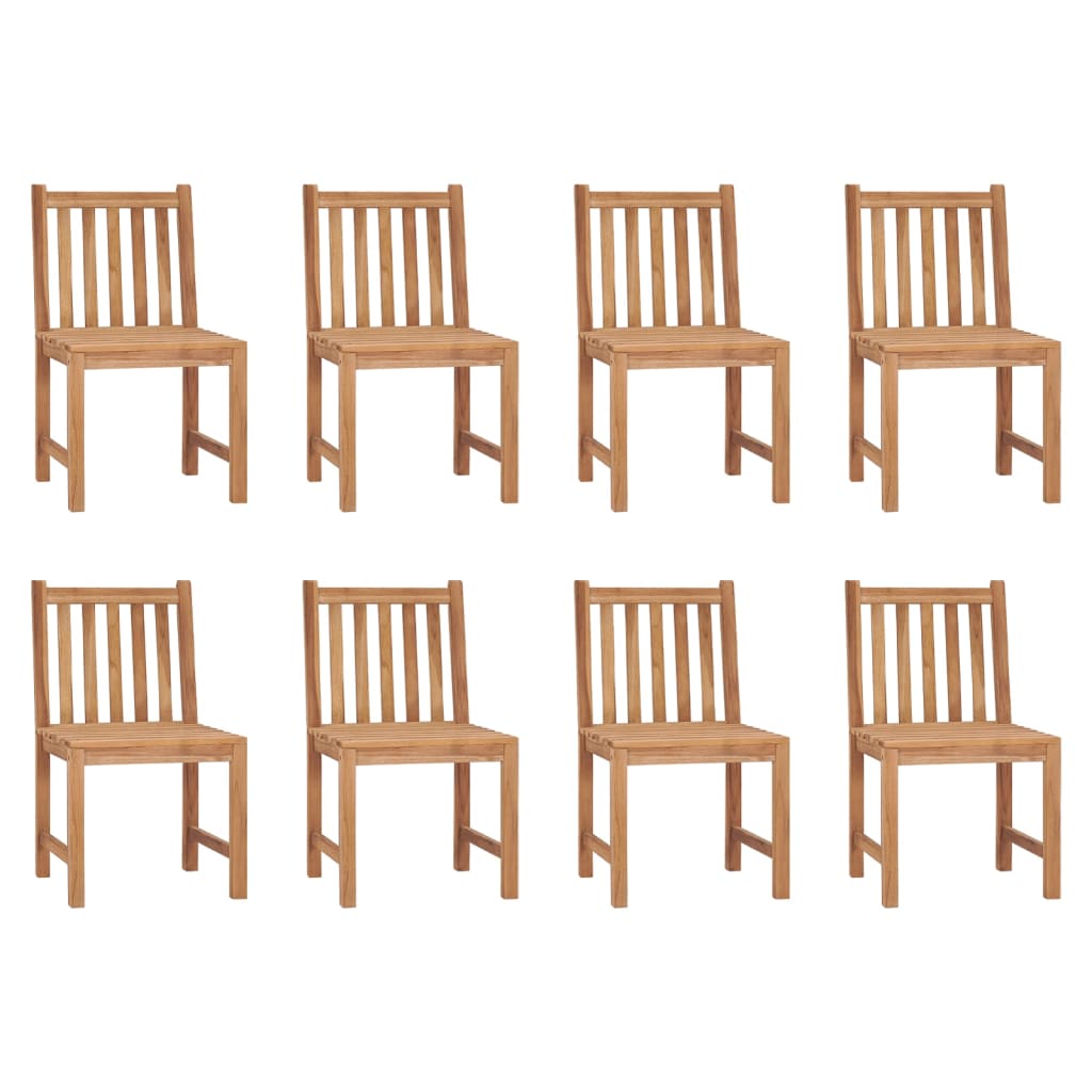 vidaXL Krzesła ogrodowe, 8 szt., z poduszkami, lite drewno tekowe