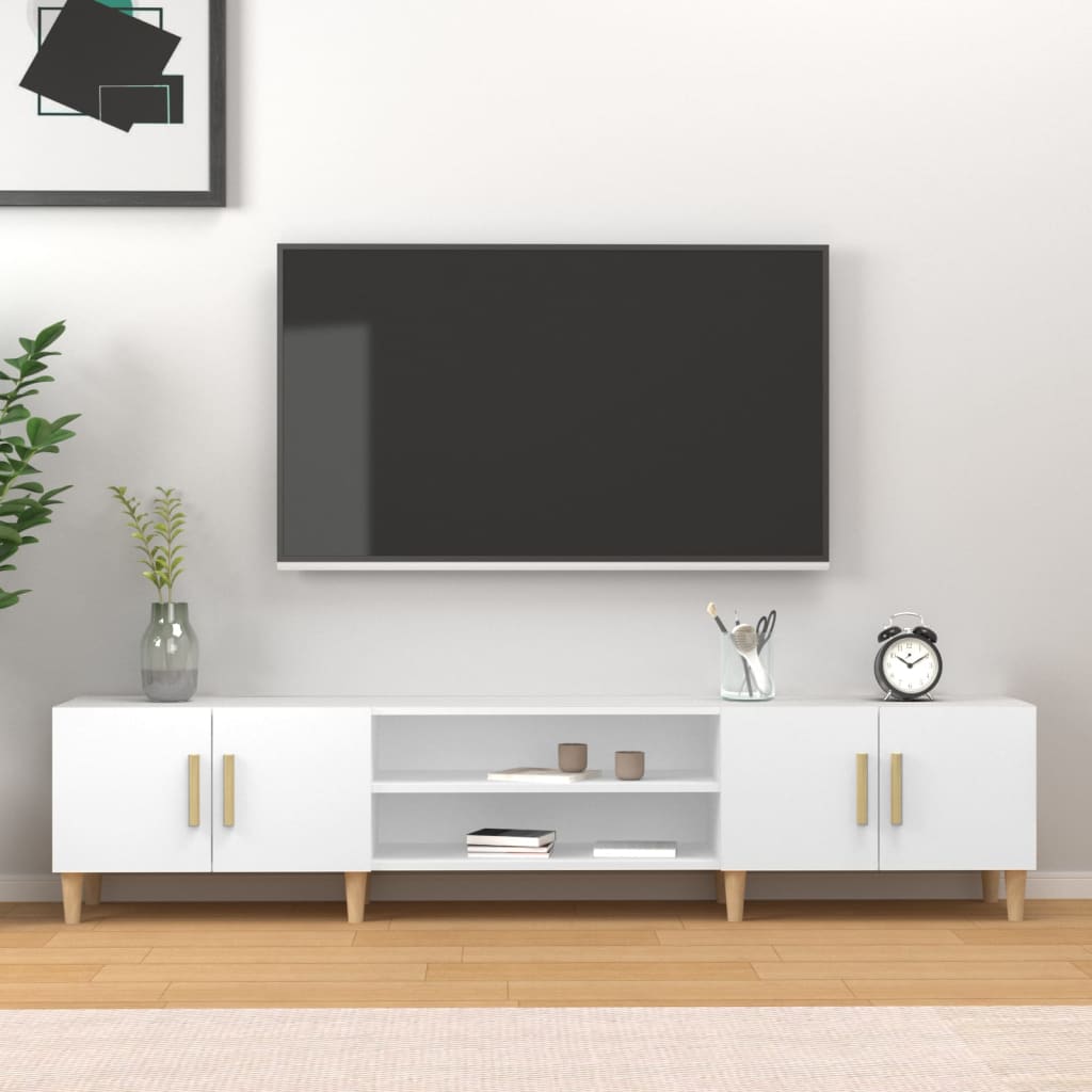 vidaXL Szafka pod TV, biała, 180x31,5x40 cm, materiał drewnopochodny