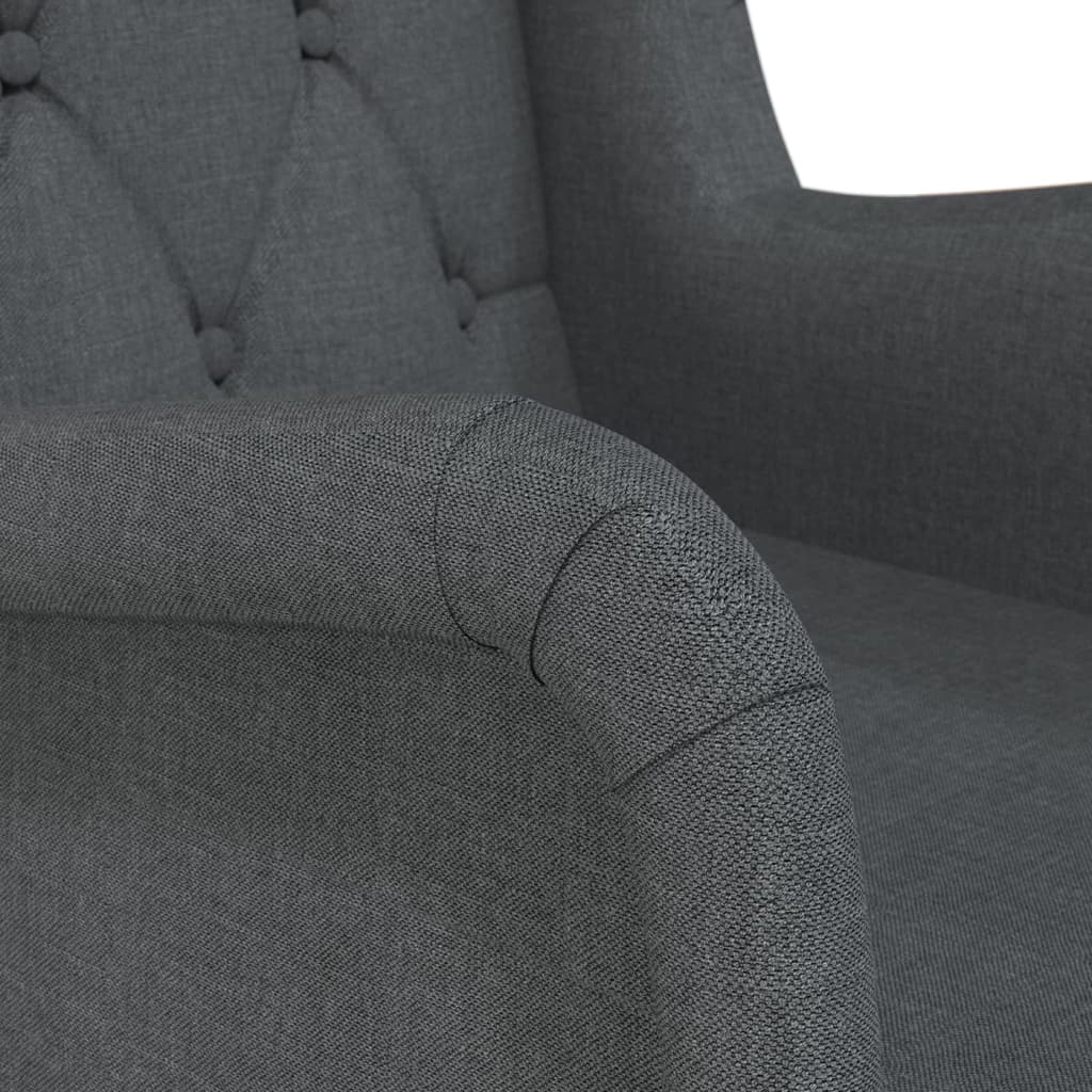 vidaXL Fotel z kauczukowymi nóżkami, ciemnoszary, tapicerowany tkaniną