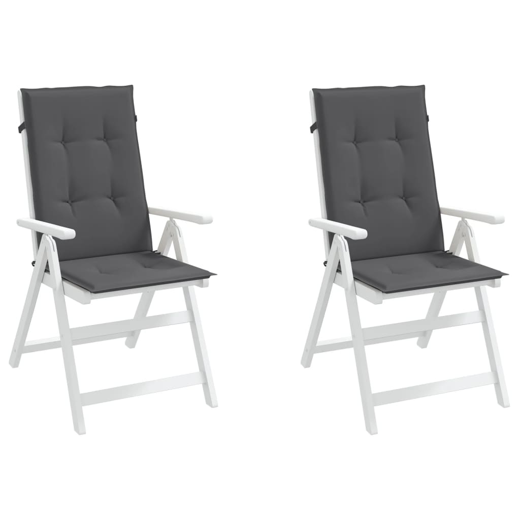 vidaXL Poduszki na krzesła ogrodowe, 2 szt., antracyt, 120x50x3 cm