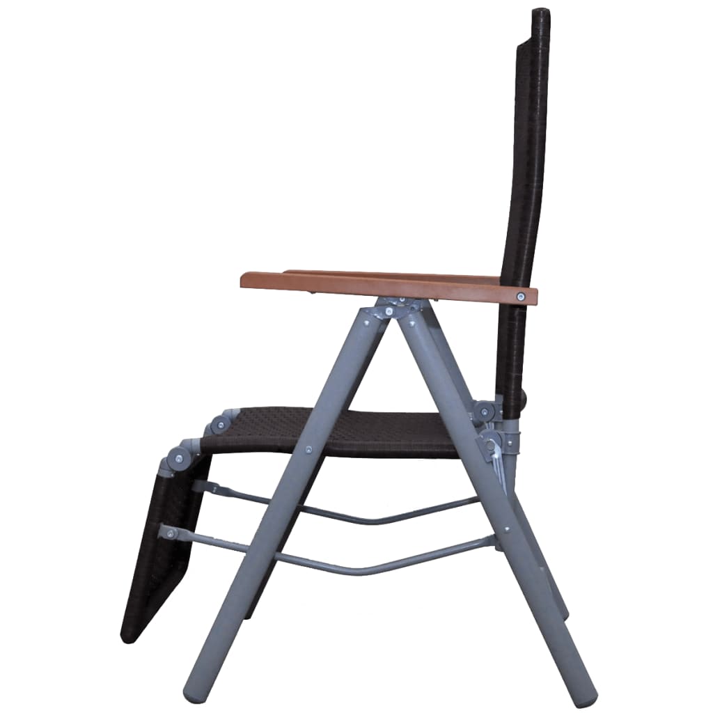 vidaXL Krzesło ogrodowe, aluminium, brązowe