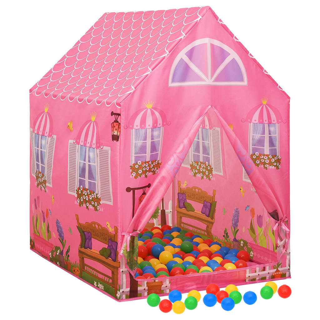 vidaXL Namiot do zabawy dla dzieci, różowy, 69x94x104 cm